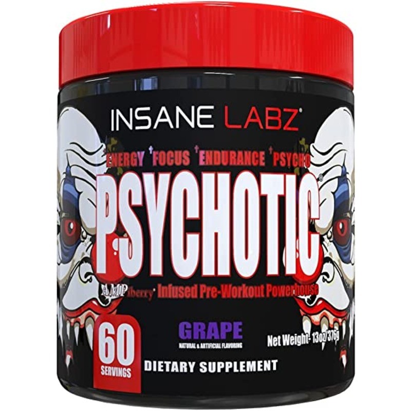 Insane Labz Psychotic Pre-Workouts, 369gm 60 servings