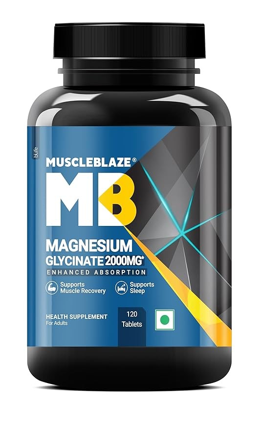 Muscleblaze Magnesium Glycinate 60 Tab | 30 servings |