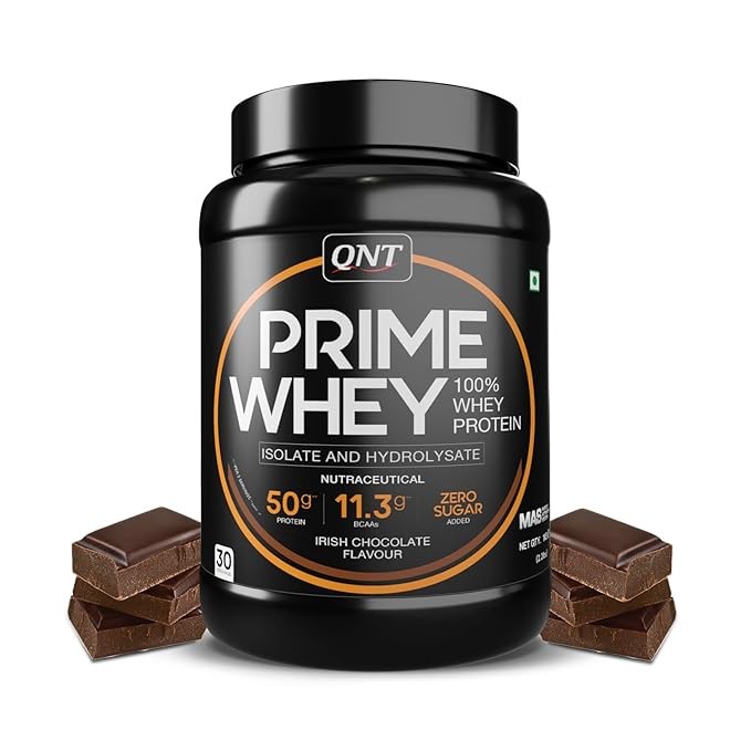 QNT Prime Whey Protein Powder for Lean Muscle Building & Weight Loss Triple Blend Concentrate, Isolate & hydrolysate 1Kg 27 servings