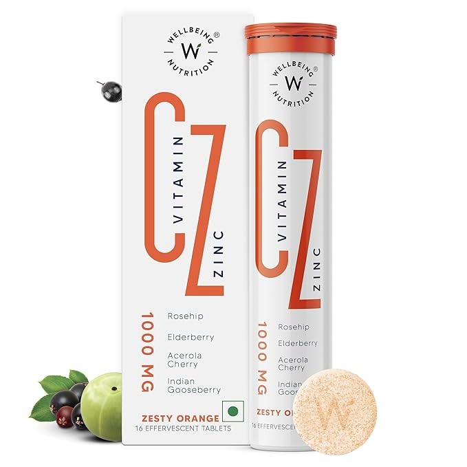 Wellbeing Nutrition Vitamin C + Zinc 100mg effervescent tablet 16 servings