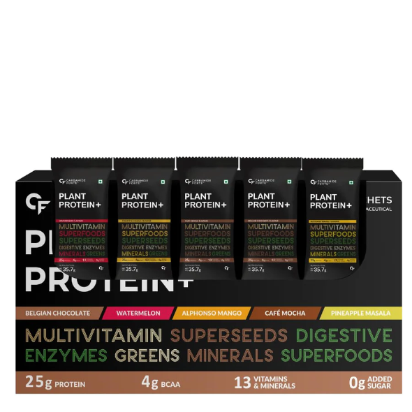 Carbamide Forte Plant Protein Powder - Plant Based Pea Protein Powder Sachets 20-5 servings